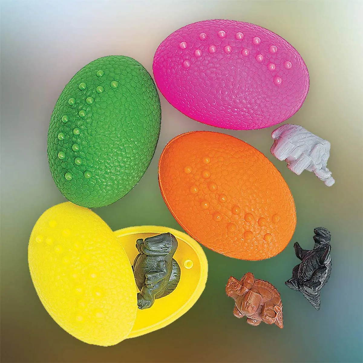 Kicko Dinosaur Surprise Eggs - 144 Pack - Dinos Inside Eggs - Colorful Figures for Easter