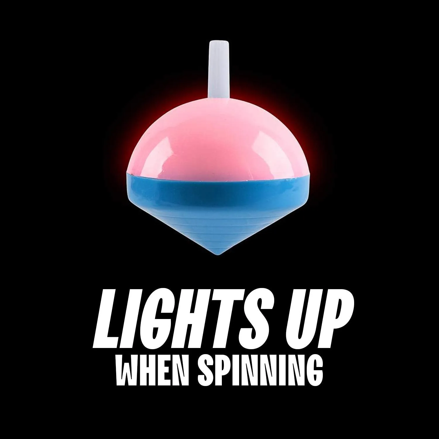 Kicko Light up Spinning Toy - 12 Pack - 1.75 Inch Spinning Tops in Glowing Rotating Lights