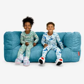 Kids Giant Albert Sofa 2 Seater 3-14 yr - Cord Aegean Blue