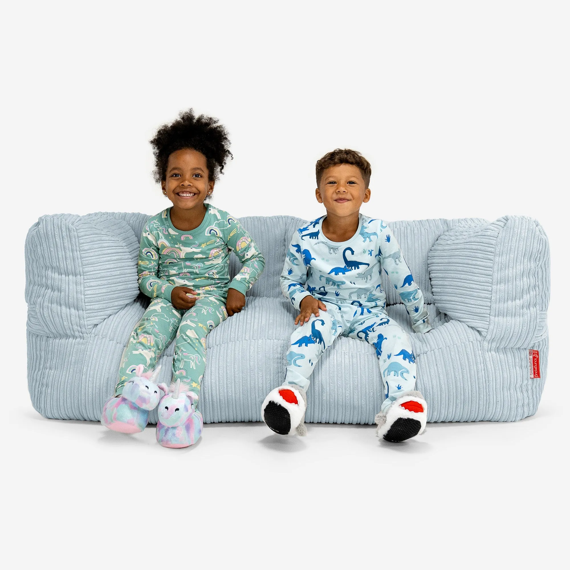 Kids Giant Albert Sofa 2 Seater 3-14 yr - Cord Baby Blue