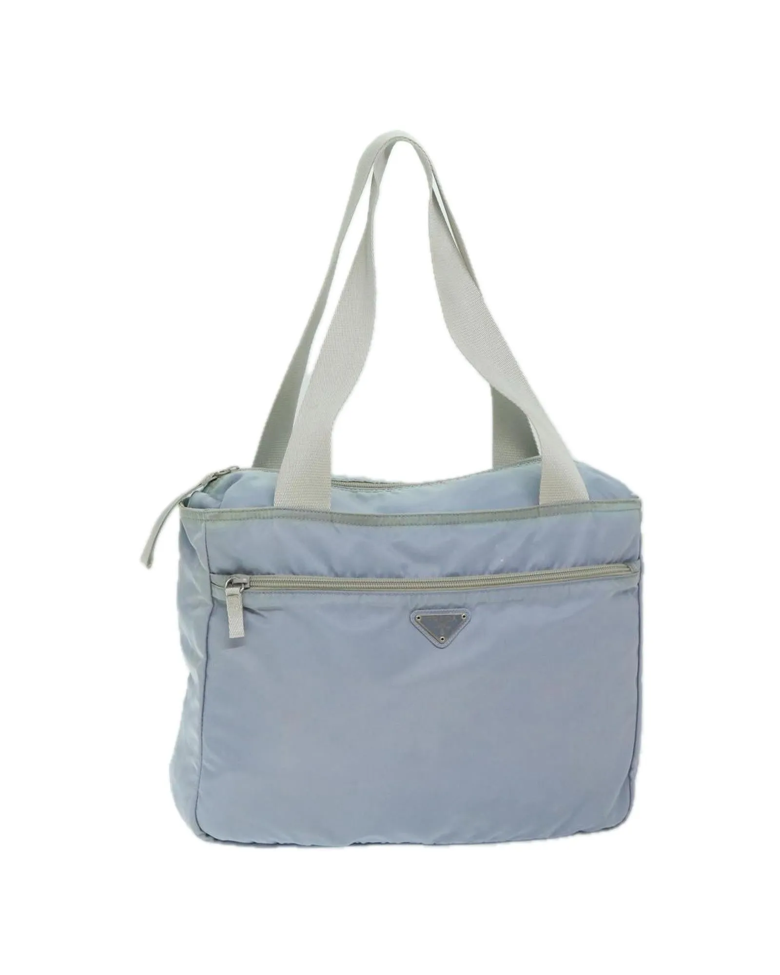 Light Blue Nylon Tote Bag with Accessories - Made in Italy