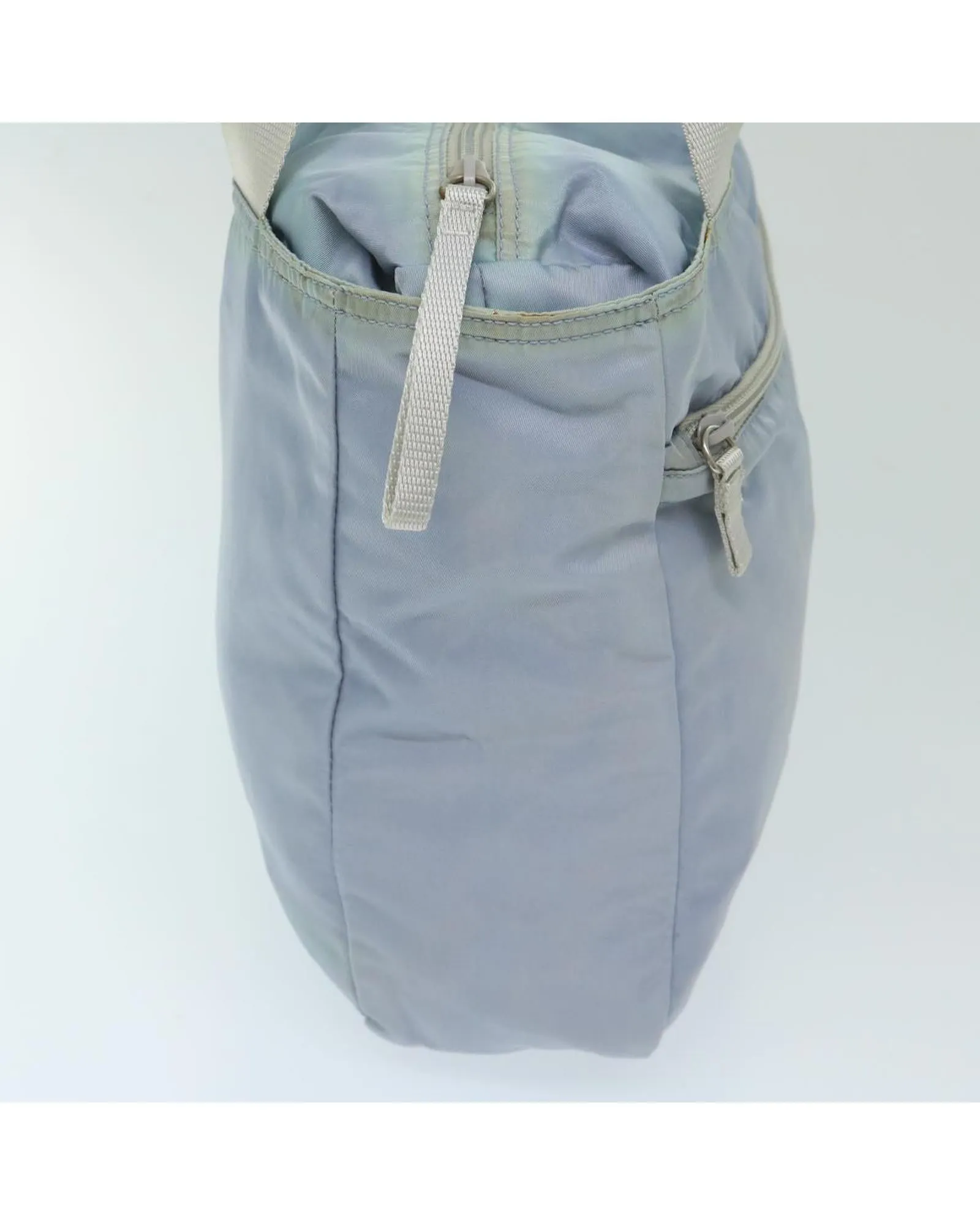 Light Blue Nylon Tote Bag with Accessories - Made in Italy