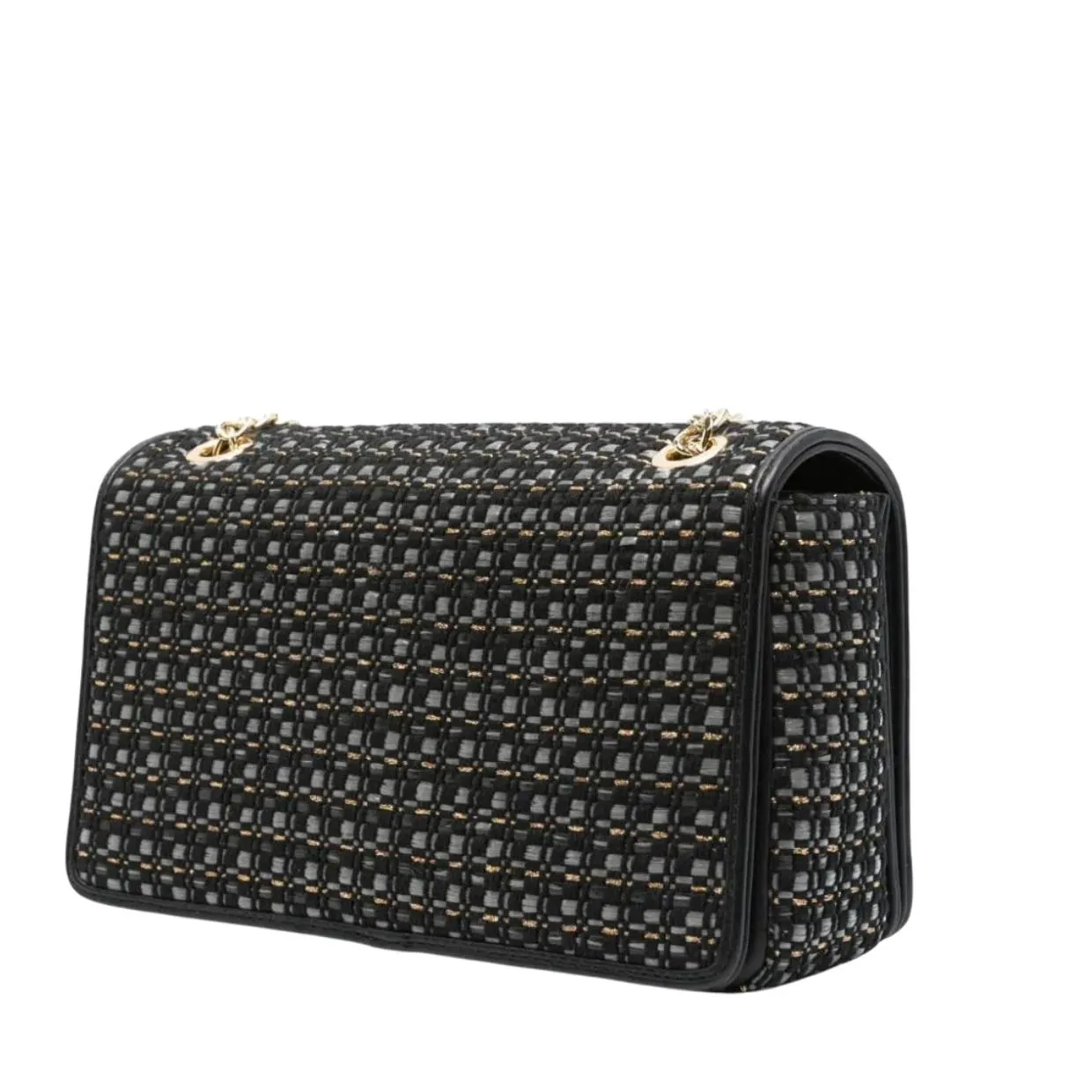 Love Moschino Raffia Jacquard Black Shoulder Bag