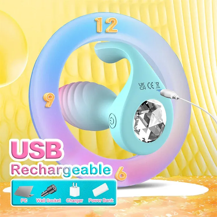 Lurevibe Diamond Anal Plug Wearable Vestibular Remote Control Anal Plug Vibrator