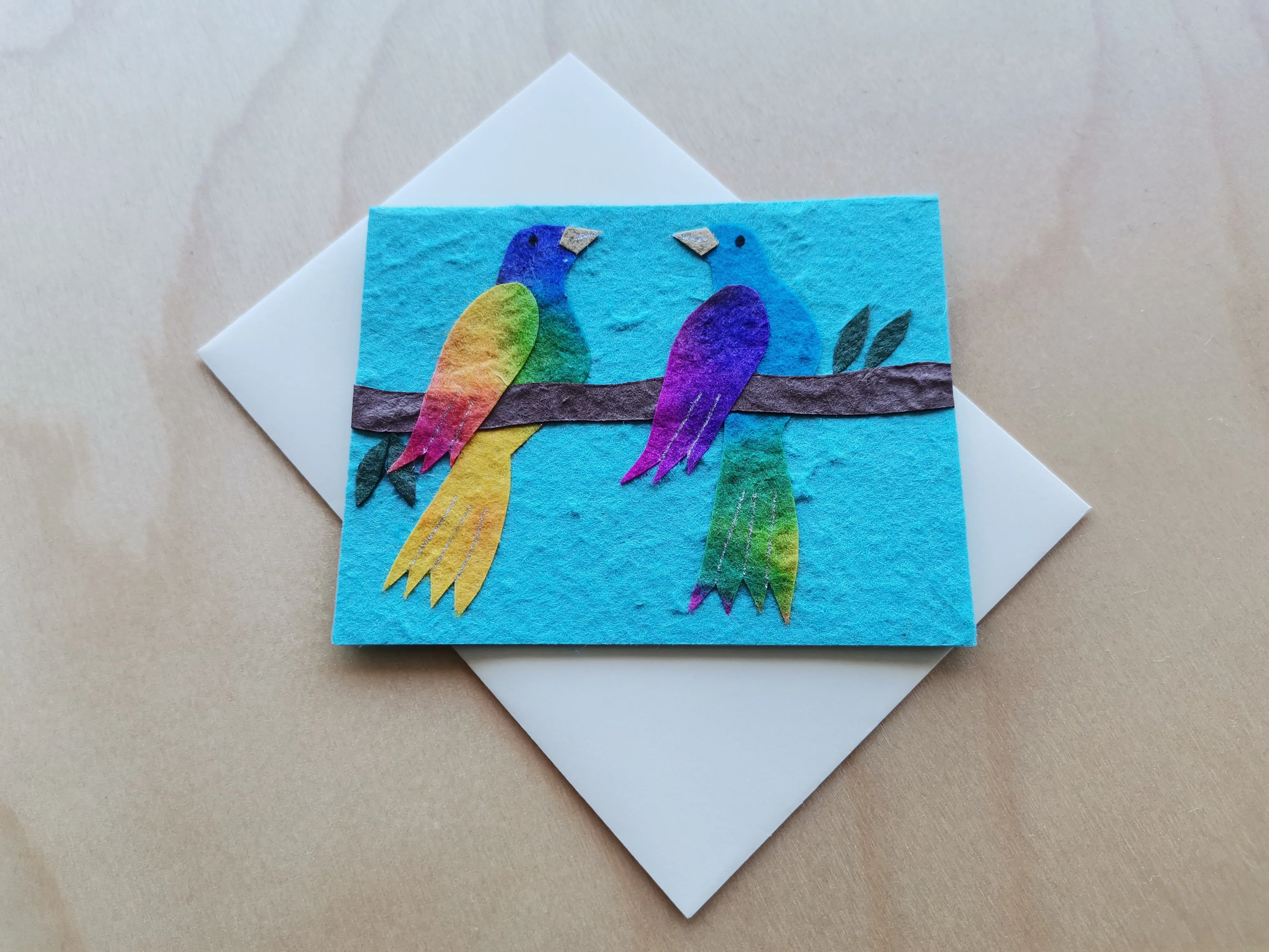 Mini Card: Two Colorful Birds (914)