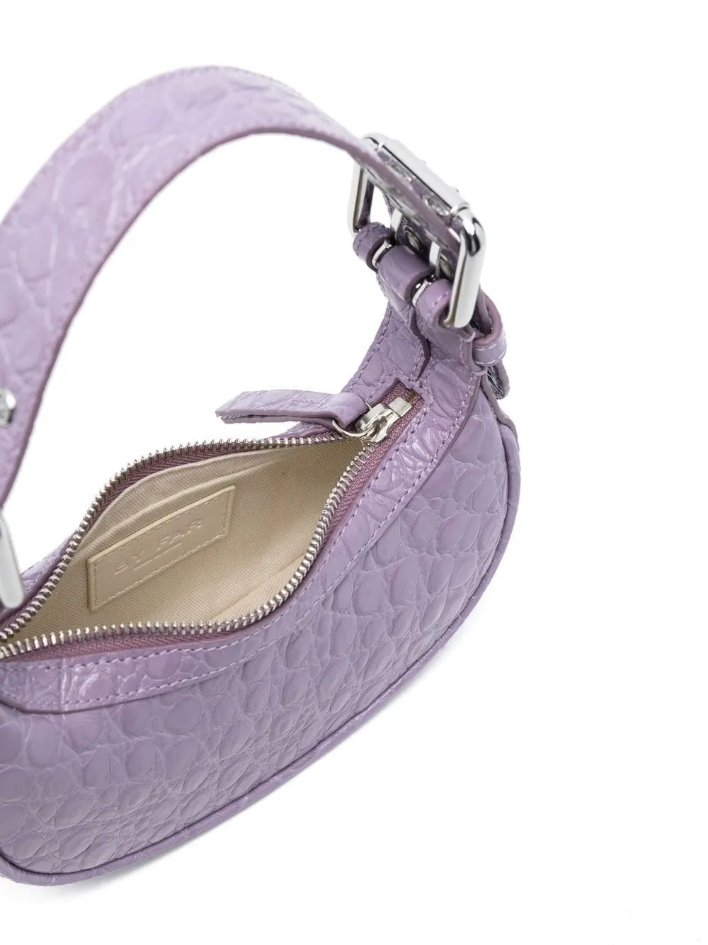 MINI SOHO PURPLE HAZE CIRCULAR CROCO EMBOSSED LEATHE