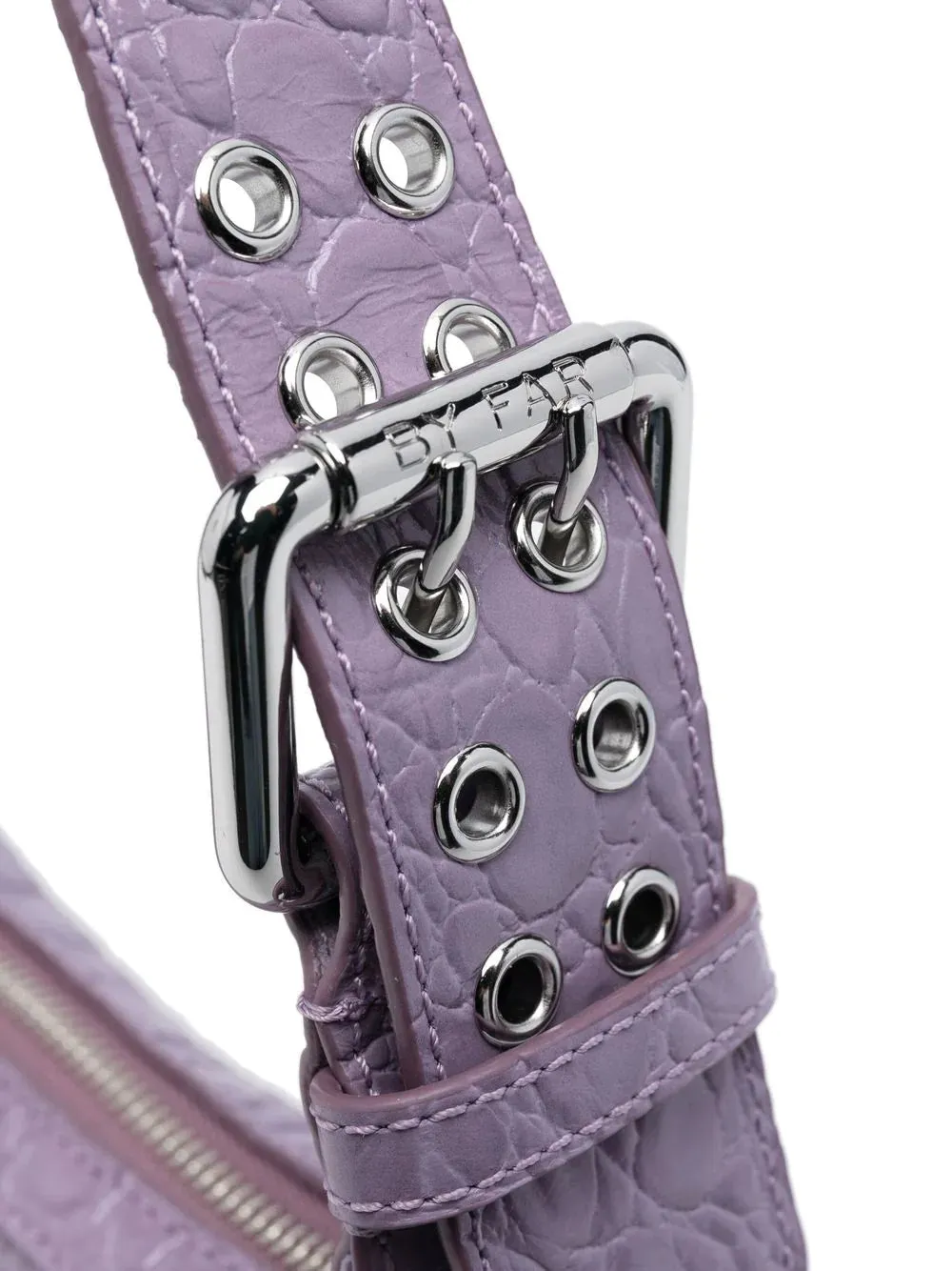 MINI SOHO PURPLE HAZE CIRCULAR CROCO EMBOSSED LEATHE