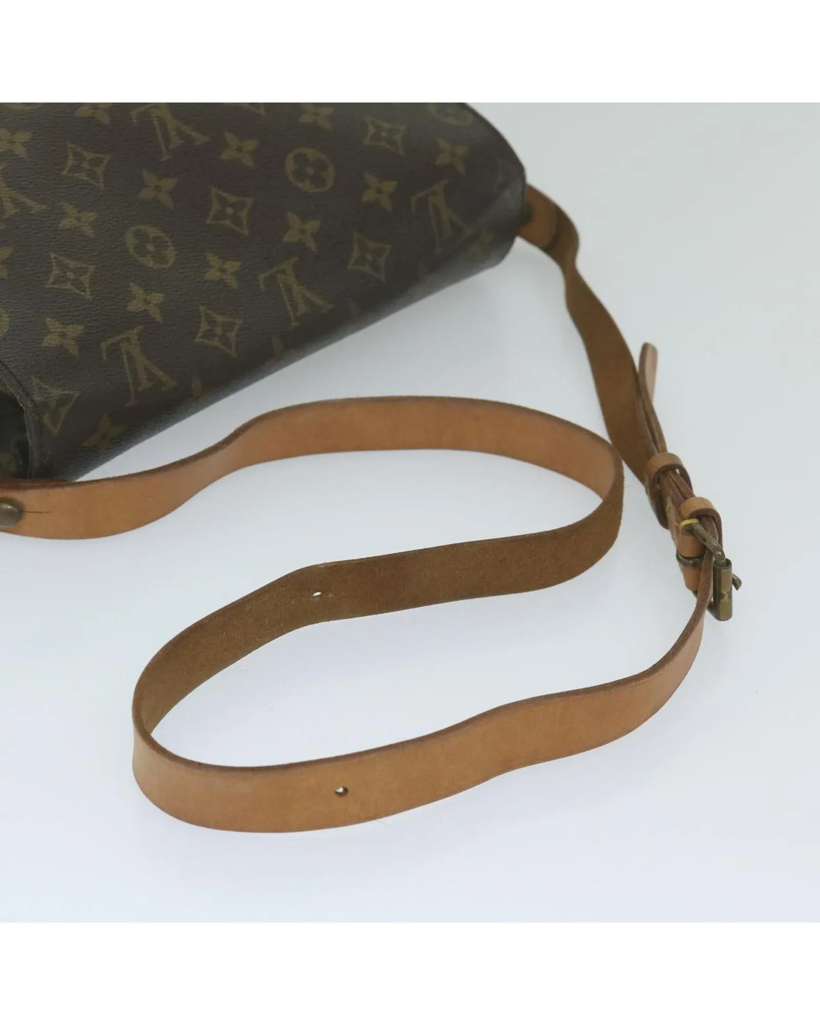 Monogram Shoulder Bag with Adjustable Strap and Accessory