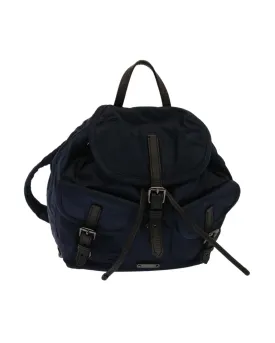 Navy Nylon Backpack with Accessory