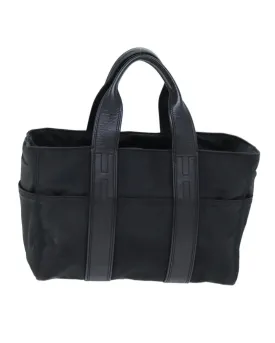 Nylon Hand Bag with Accessories - Black