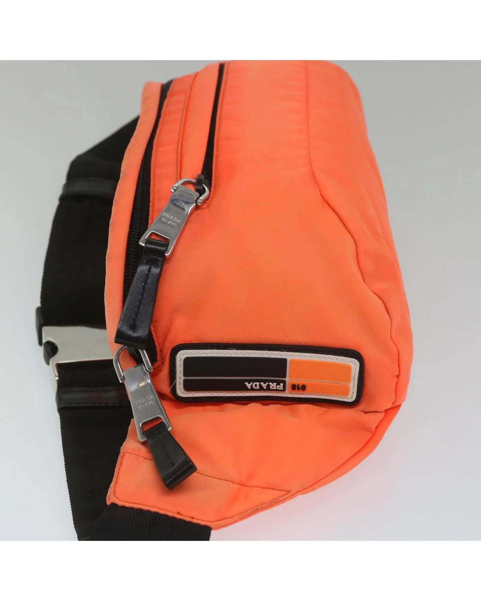 Orange Nylon Waist Bag by PRADA