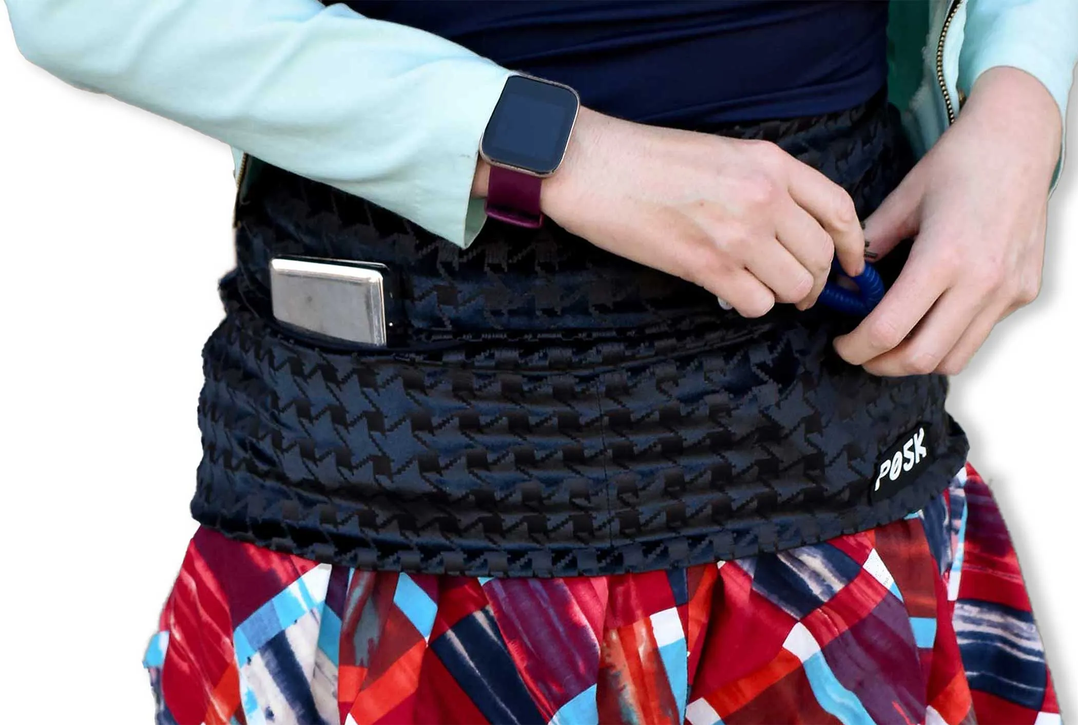 P05K™ | Flocked Houndstooth Utility Belt Skirt