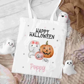 Personalised Children's Halloween Trick or Treat Bag – Customised Candy Tote for Spooky Fun