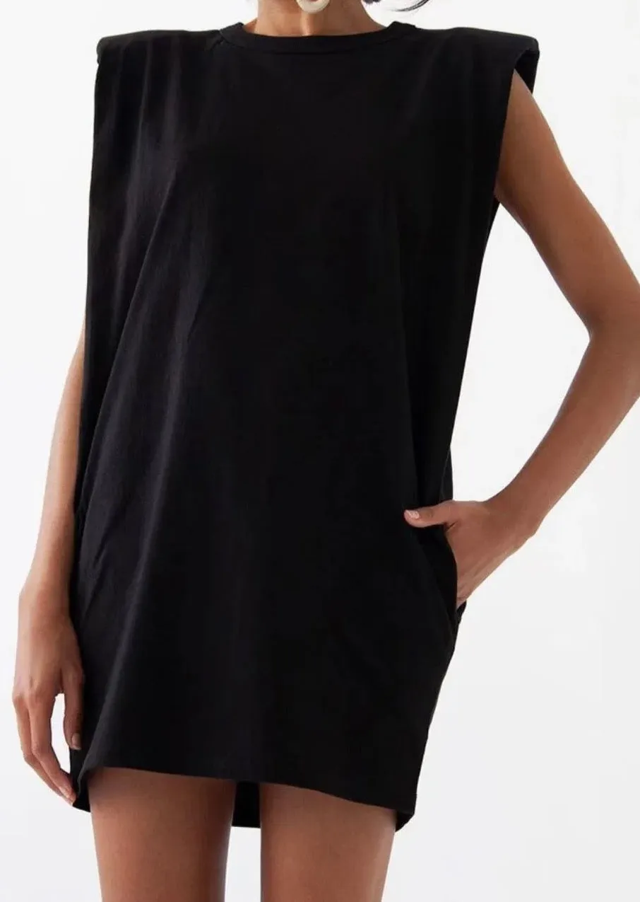 Pre Order:  Casual Commuter Shoulder Pad Dress