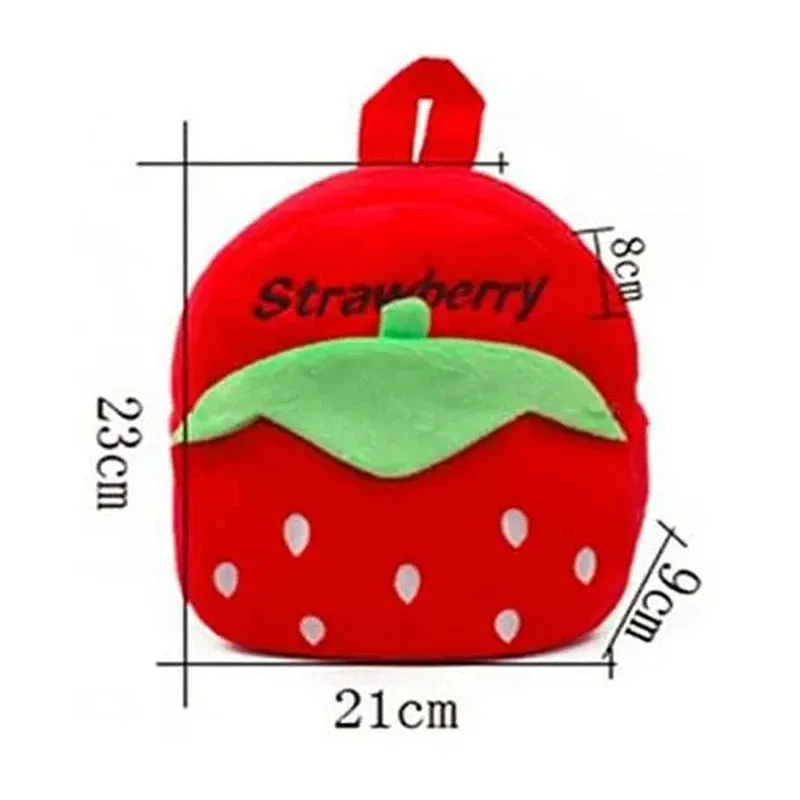 Premium Quality Soft Design Red Strawberry School Bag for Kids - 14 Inches