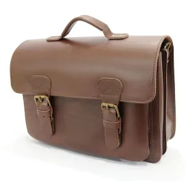 Ruitertassen Classic 2140 Leather Briefcase, Dark Brown