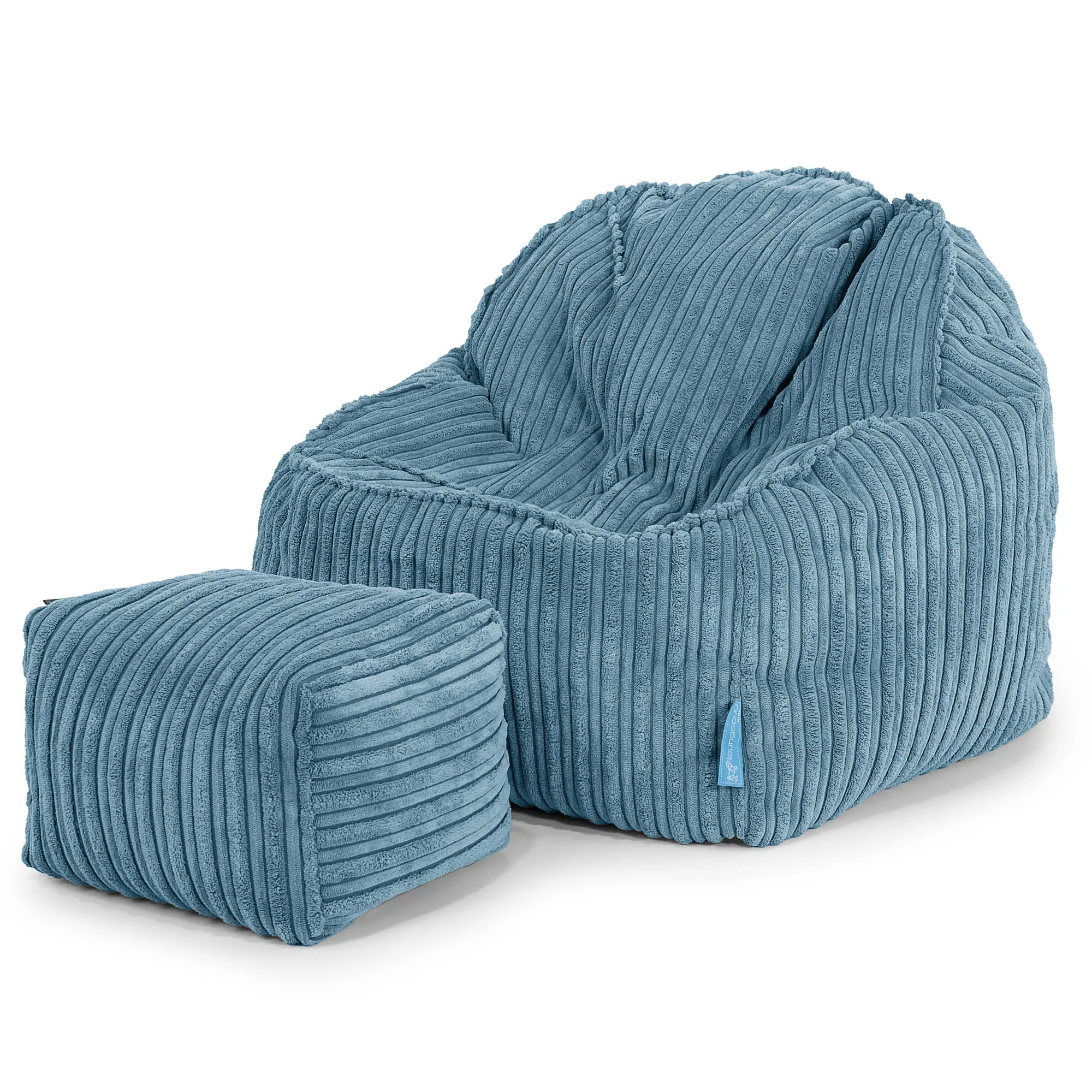 Sloucher Child's Bean Bag 2-6 yr - Cord Aegean Blue