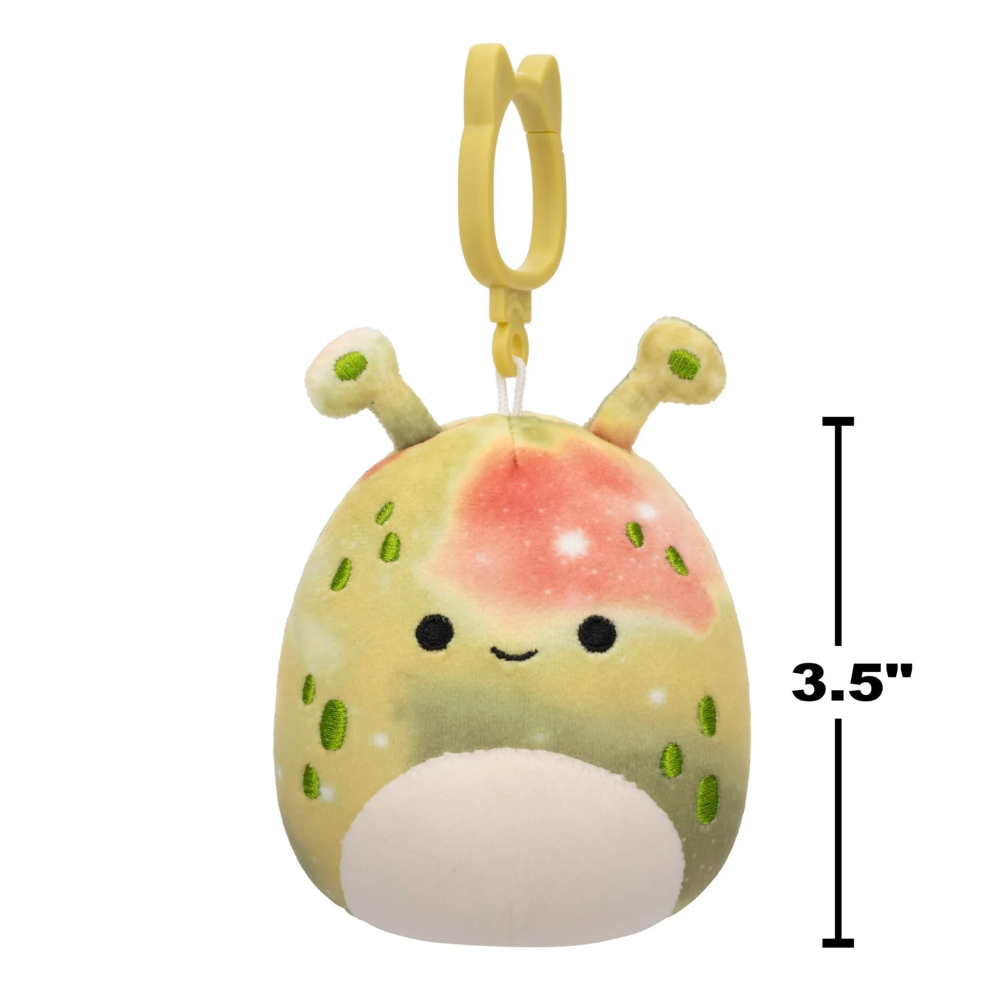 Squishmallows 3.5 Inch Plush Clip-On S20 Hawk Olive Green Tie-Dye Alien