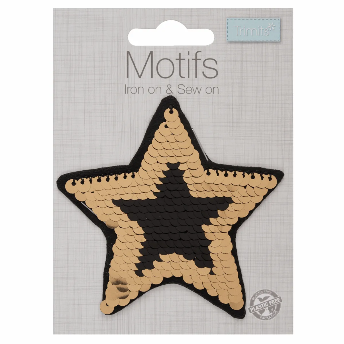 Star Sequin- Iron -On & Sew-On Patch (Flip Sequin Motif)