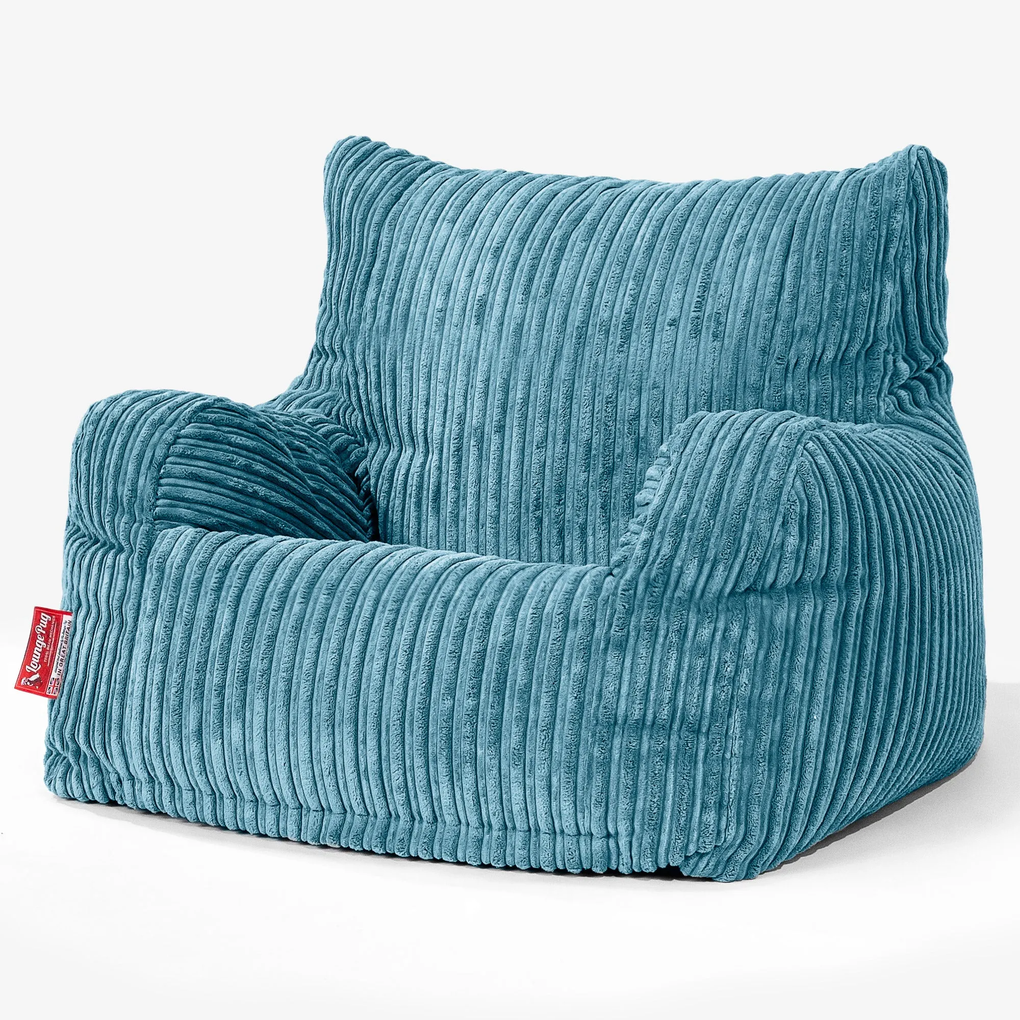 Teens Bean Bag Armchair 6-14 yr - Cord Aegean Blue