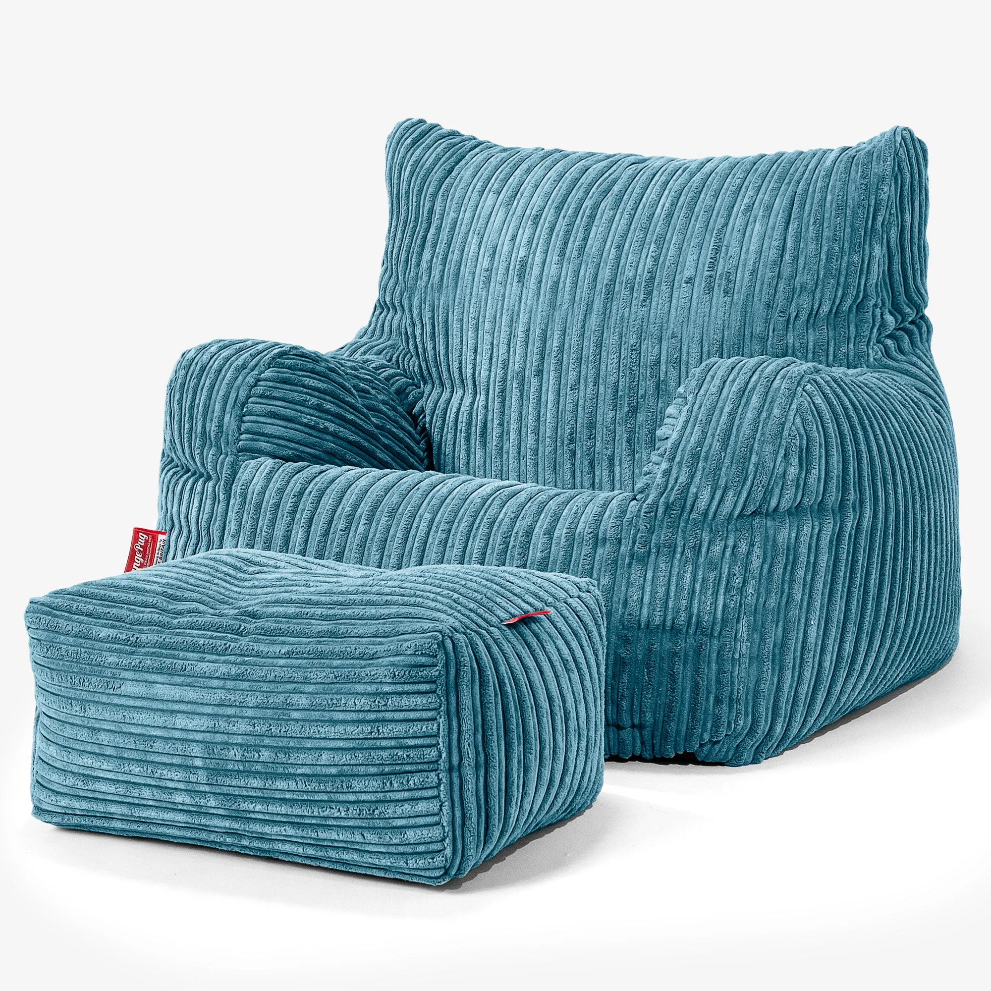 Teens Bean Bag Armchair 6-14 yr - Cord Aegean Blue