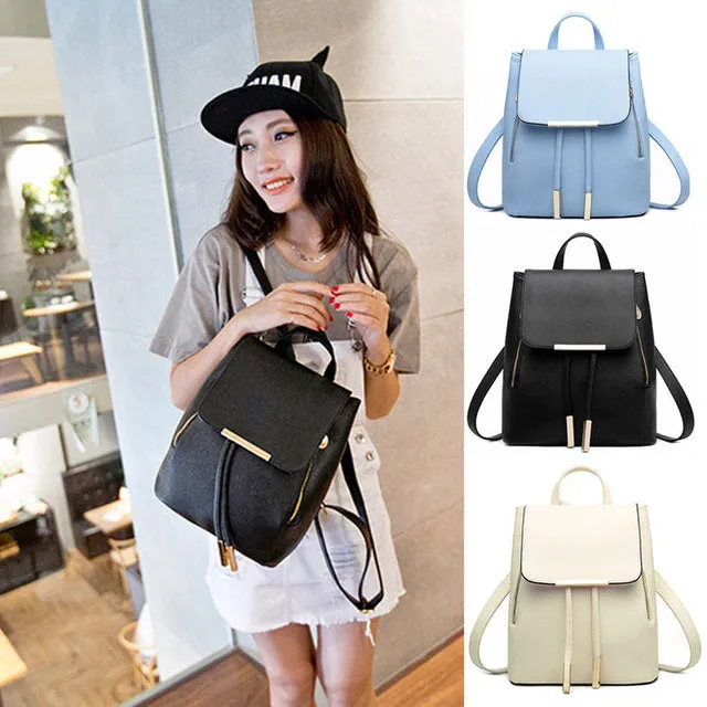 Women Backpack   High Quality PU Leather