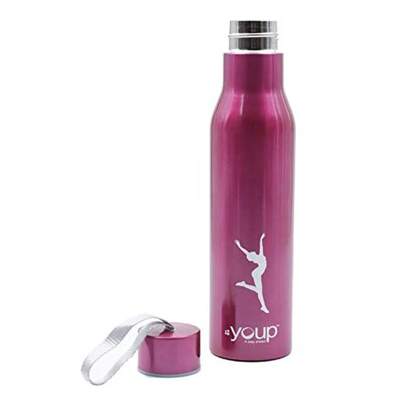 Youp Stainless Steel Metallic Pink Color Sports Series Bottle Hyper - 750 Ml