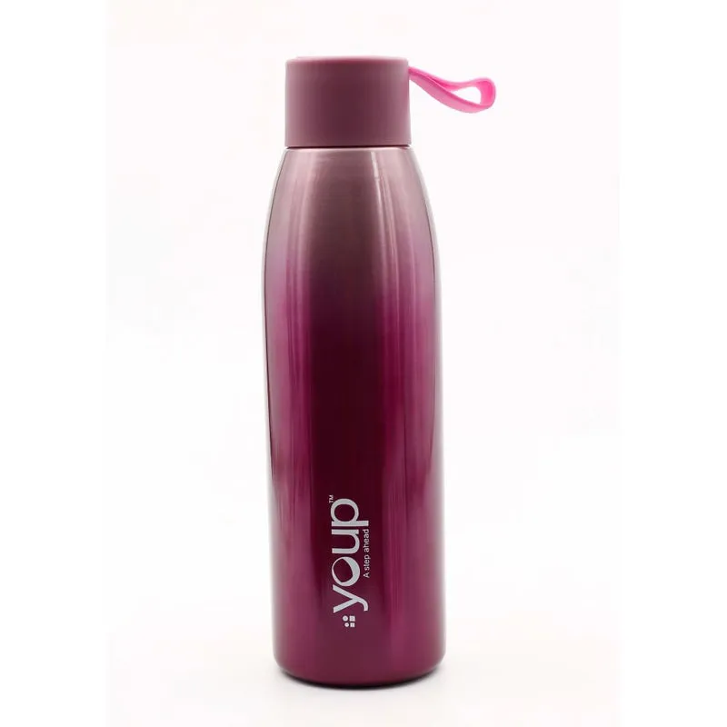 Youp Thermosteel Insulated Matallic Pink Color Water Bottle SHADE - 500 ml